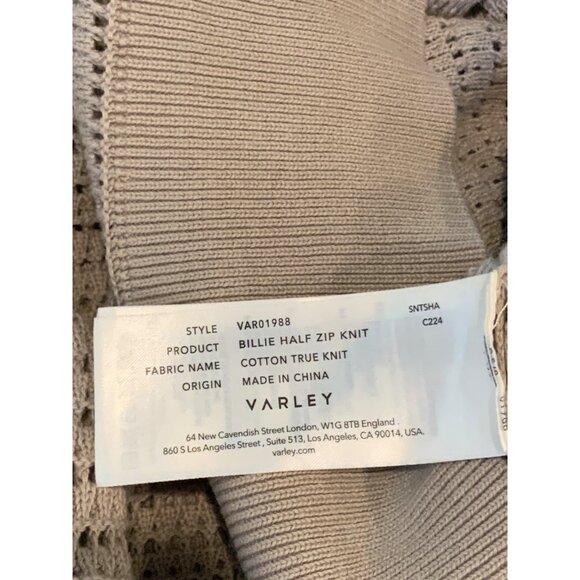 Varley Tan Loose Knit 1/4 Zip Pullover Sweater, Size S - Picture 10 of 10